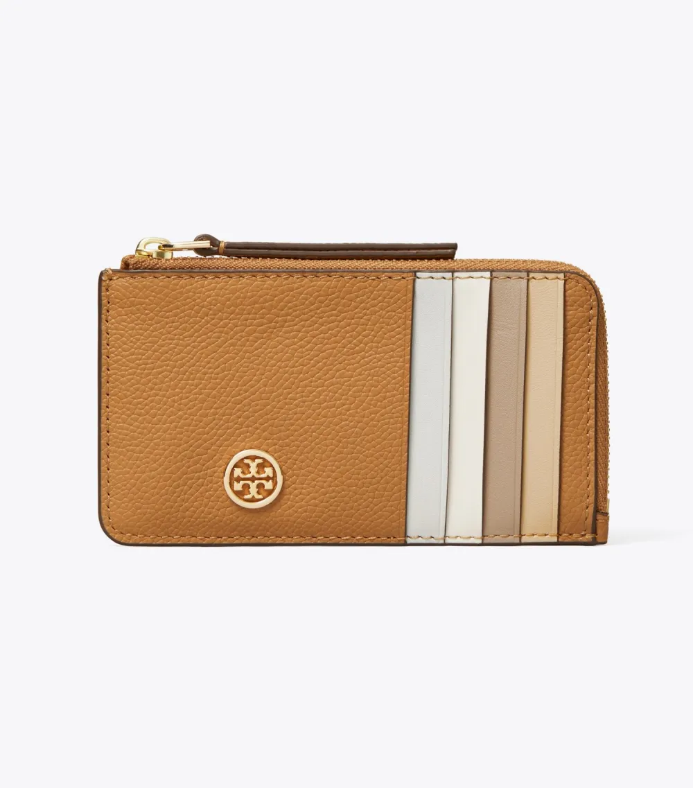 Robinson Pebbled Top-Zip Card Case