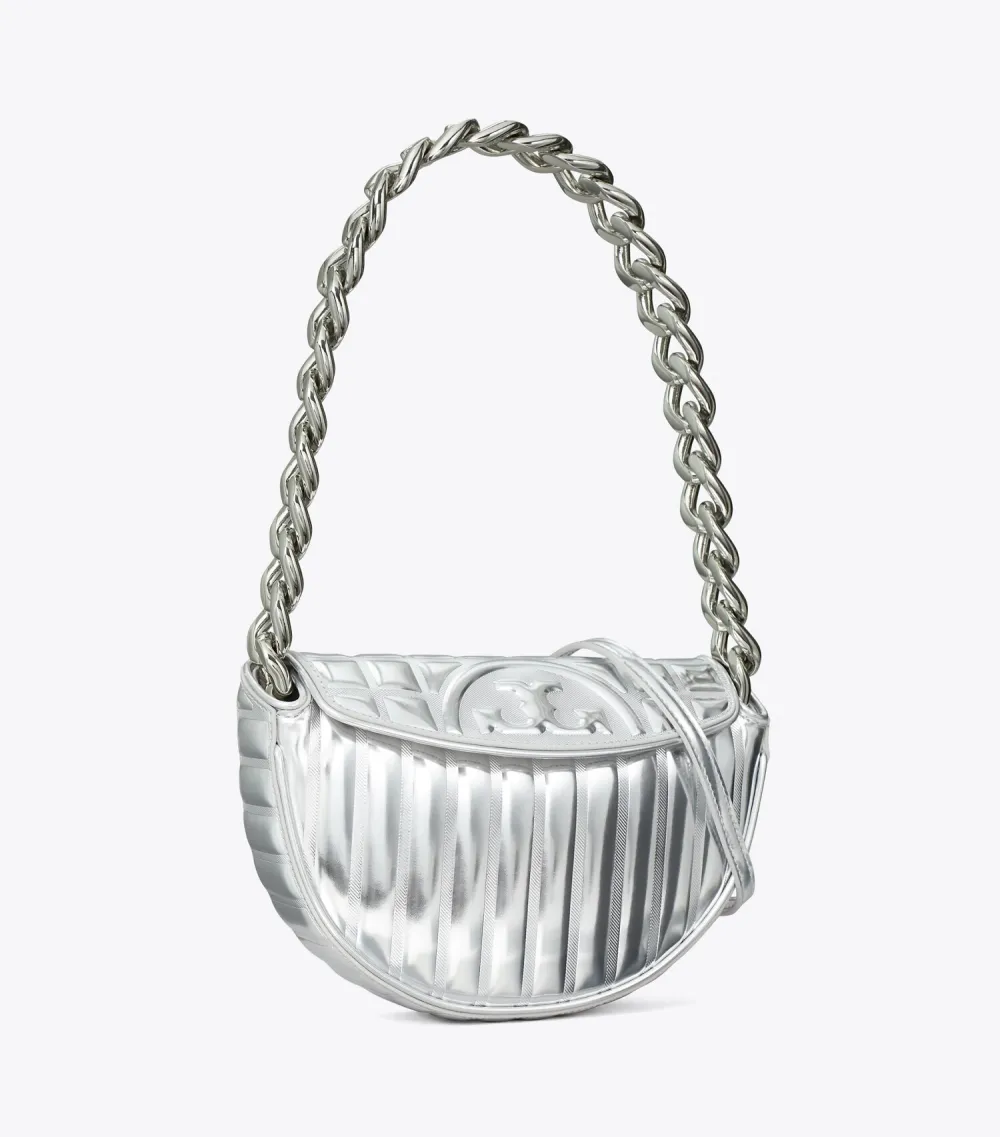 Mini Fleming Soft Metallic Quilt Crescent Bag