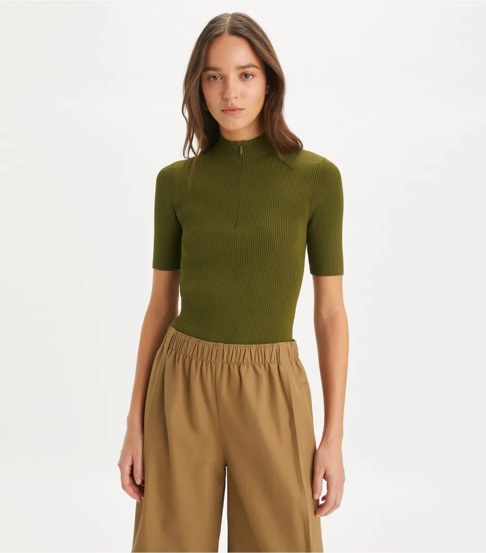 Half-Zip Crewneck Sweater