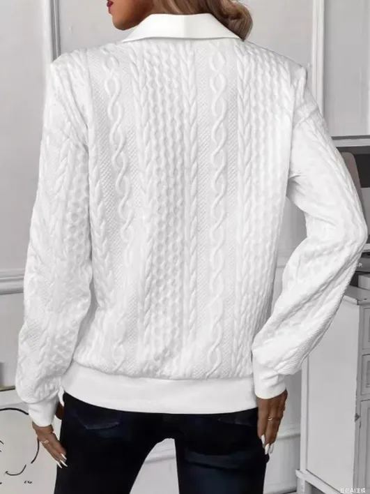 Lapel Long-Sleeved Early Autumn Bottoming Shirt Casual Top