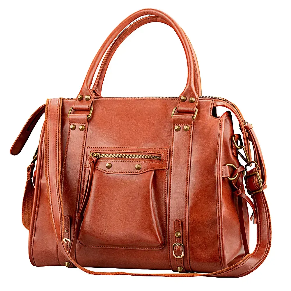 Cognac Italian Leather Bag Italy Soft Leather Crossbdody Bag