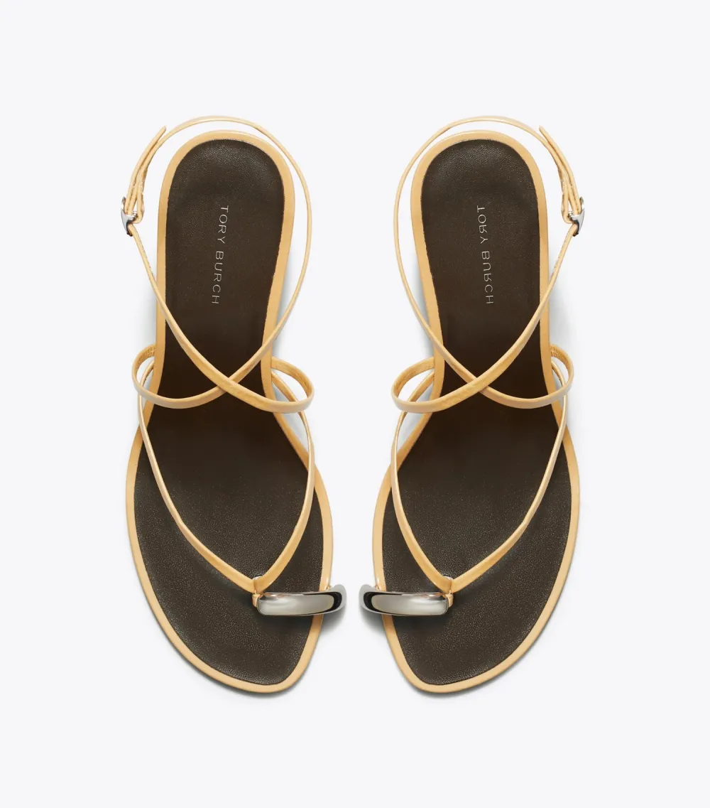 Pierced Multi-Strap Heeled Sandal