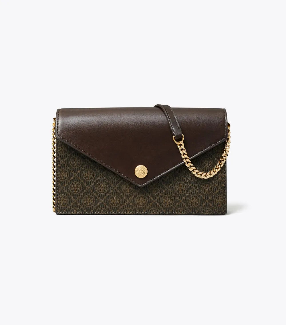 T Monogram Coated Canvas Envelope Crossbody