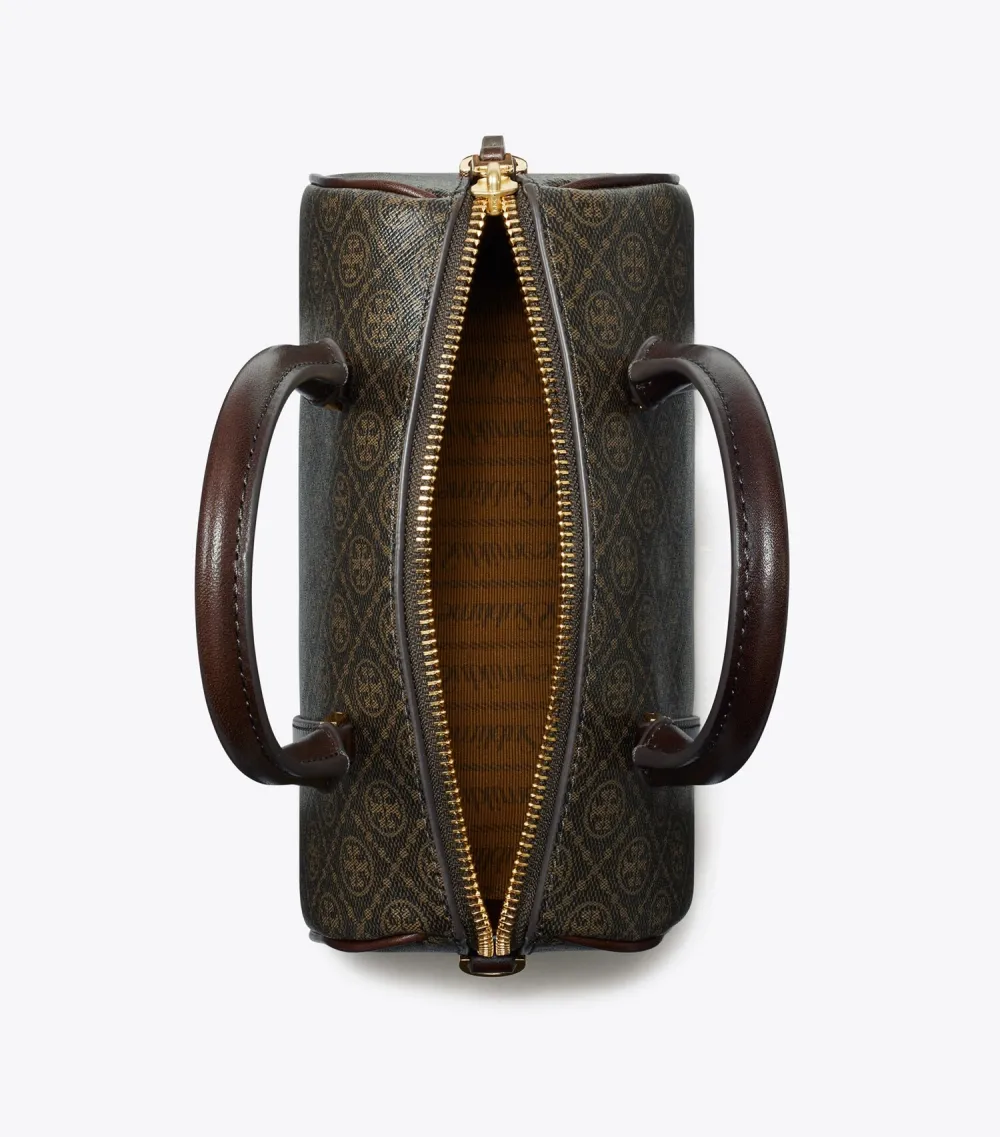 T Monogram Coated Canvas Petite Barrel Bag