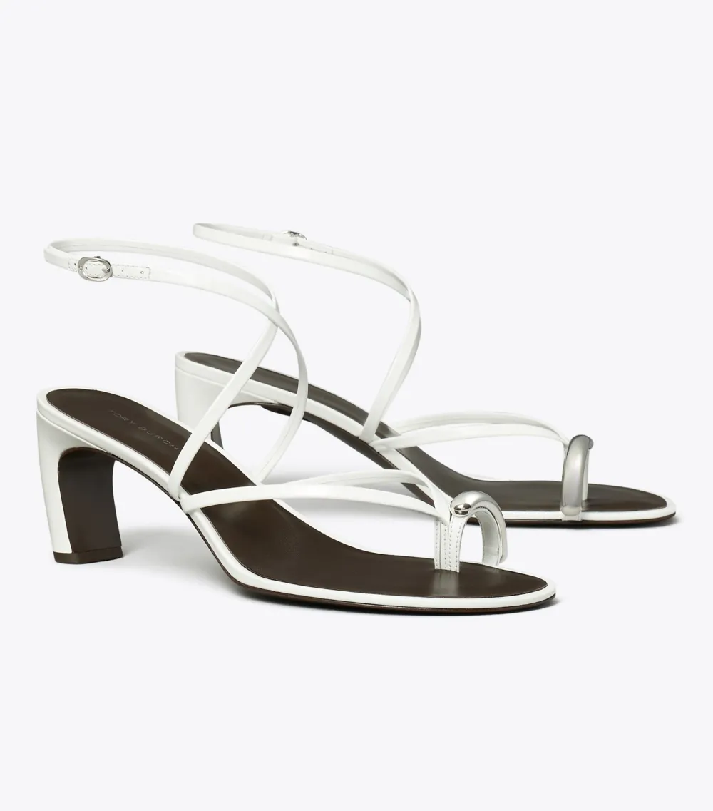 Pierced Multi-Strap Heeled Sandal