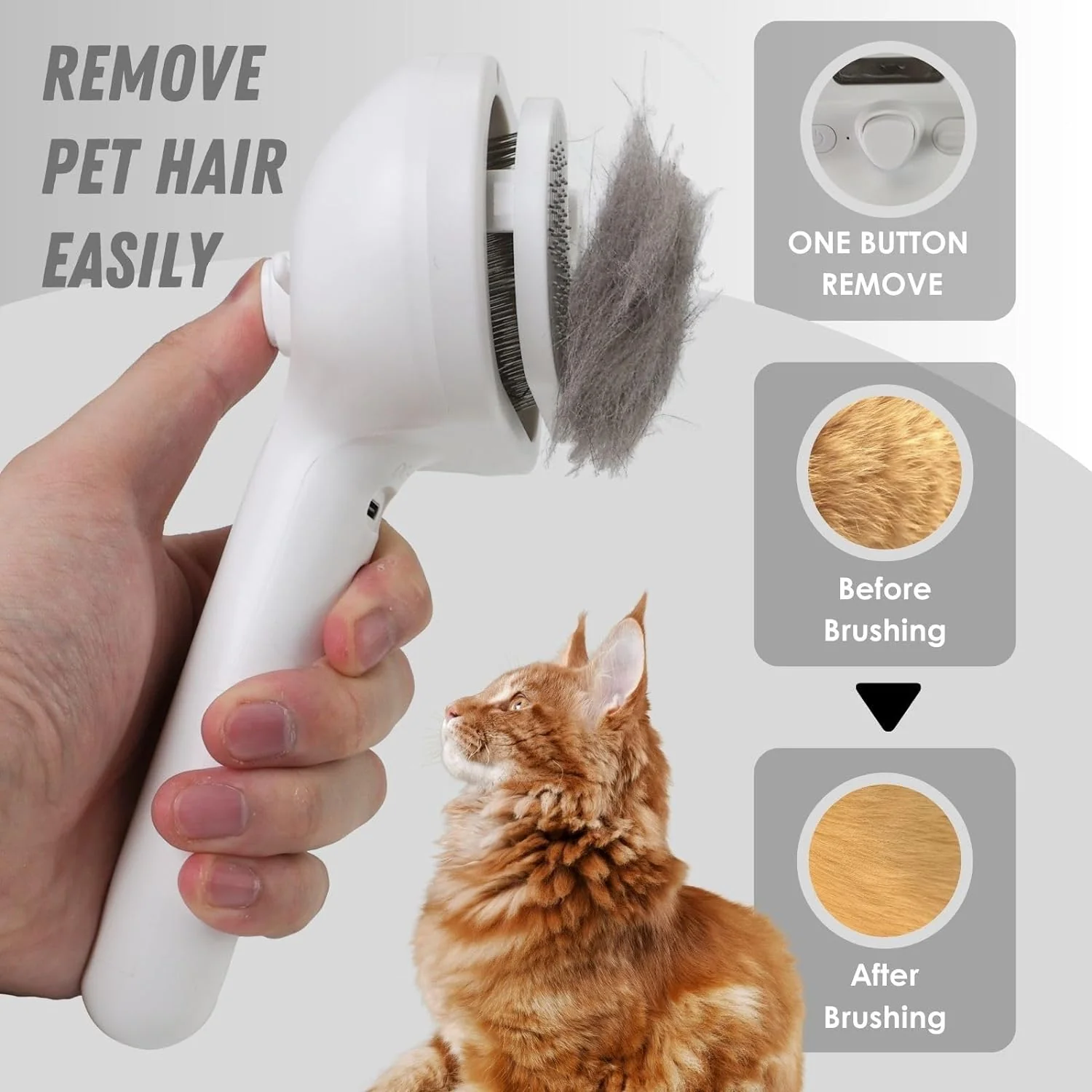 Mist Massage Brush sheddyMist PuffGroom Cat Brush