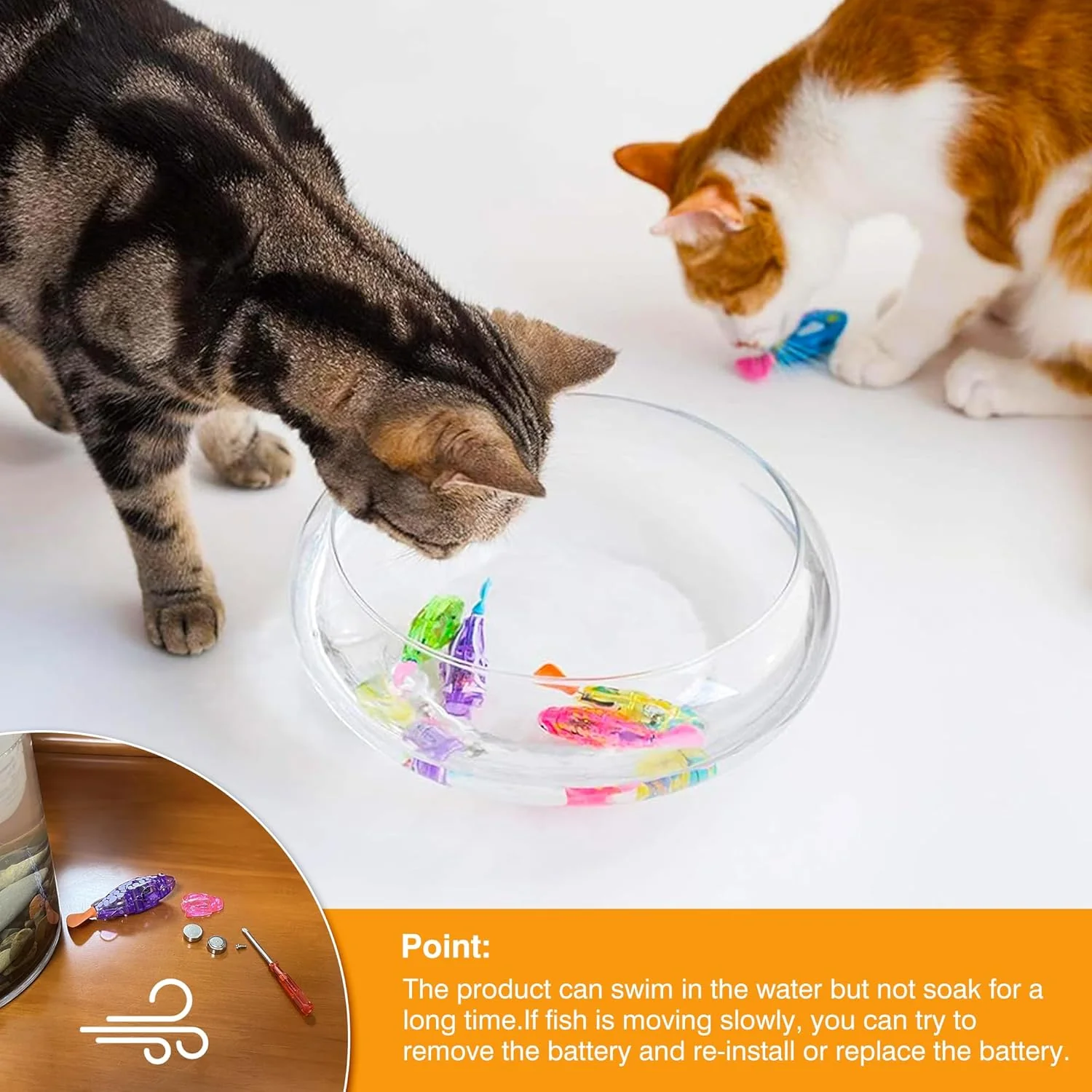 Interactive LED Robotic Fish Toy for Pets