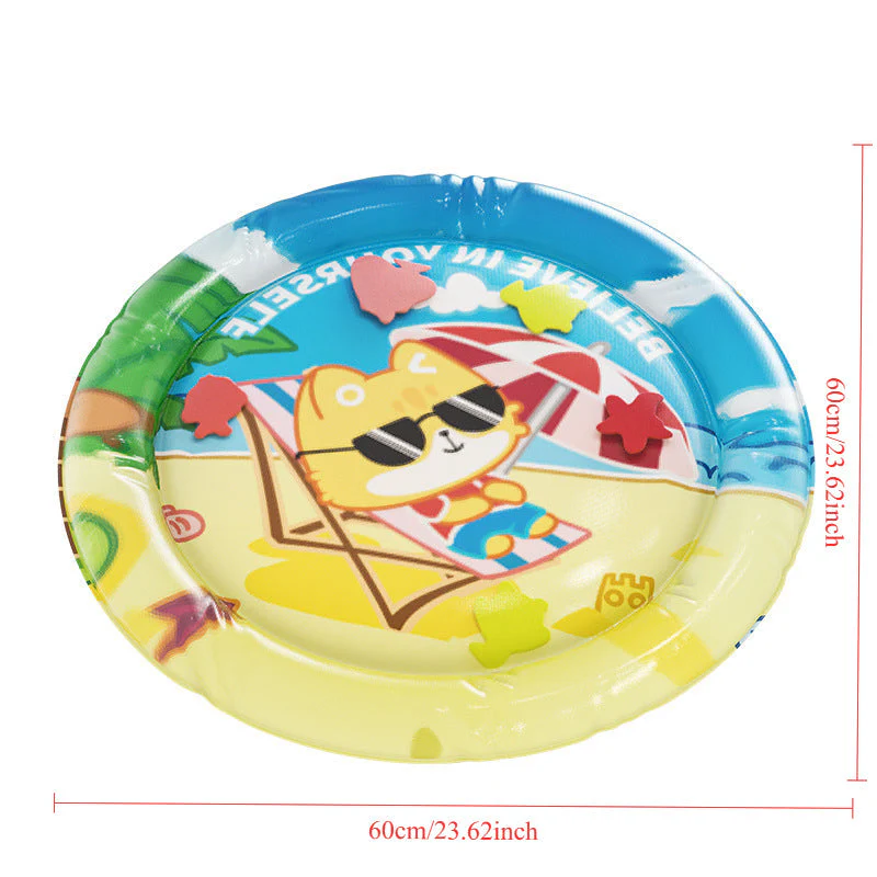 Pet Cooling Splash Pad with Inflatable Rim & Built-In Floating Toys
