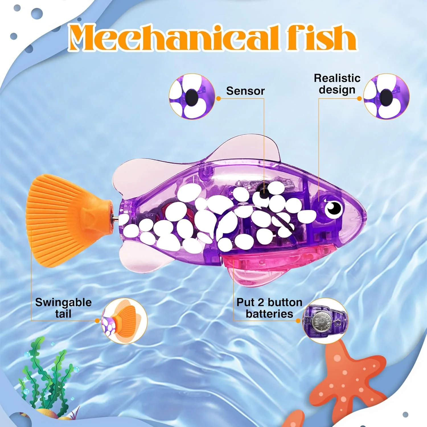 Interactive LED Robotic Fish Toy for Pets