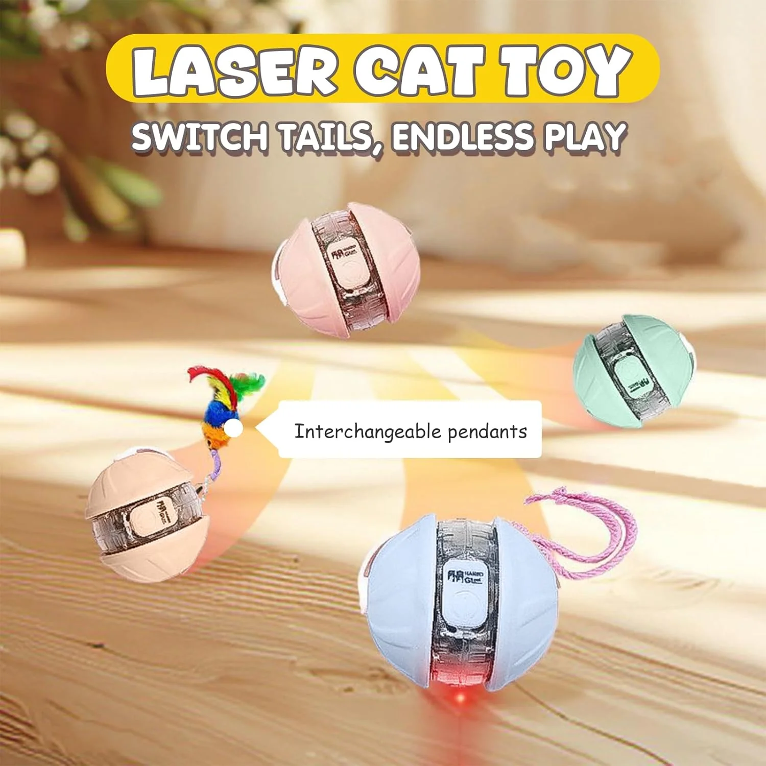 Smart Interactive Laser Ball for Cats – Voice, Light & Rolling Tail Fun