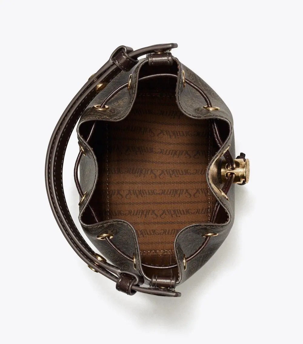 T Monogram Coated Canvas Mini Bucket Bag