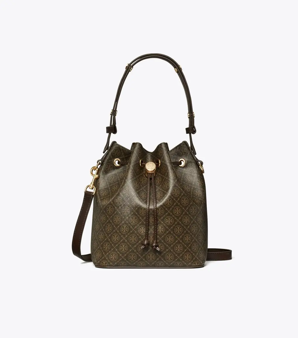 T Monogram Coated Canvas Bucket Bag