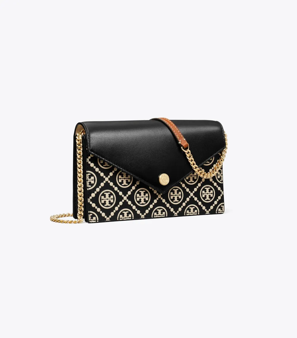 T Monogram Contrast Embossed Envelope Crossbody