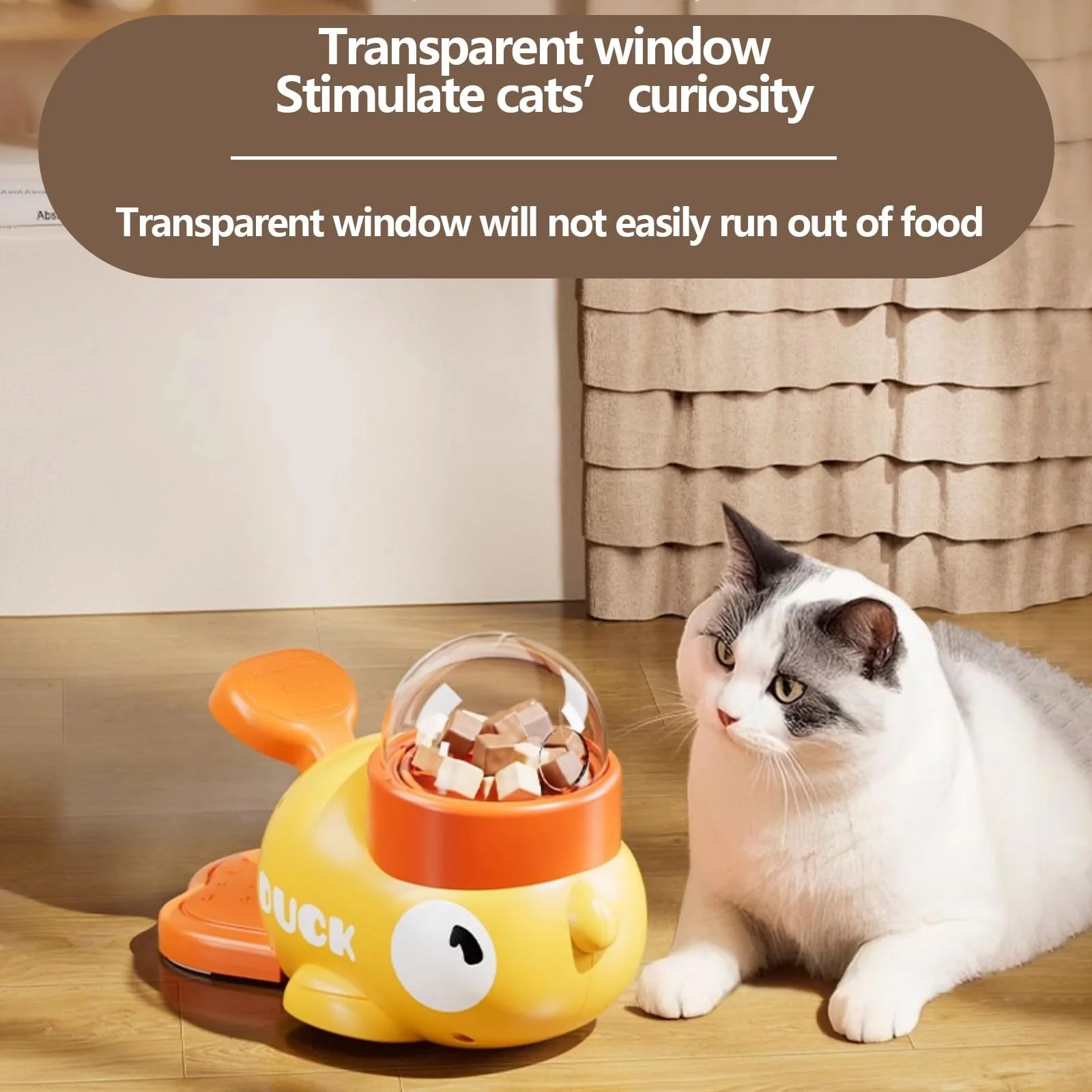 Interactive Duck-Themed Slow Feeder Toy for Cats