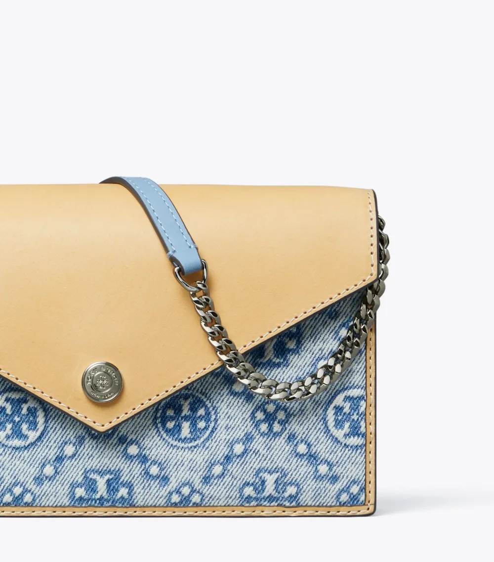 T Monogram Denim Envelope Crossbody