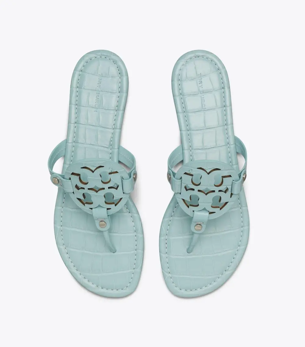 Miller Croc-Embossed Leather Sandal