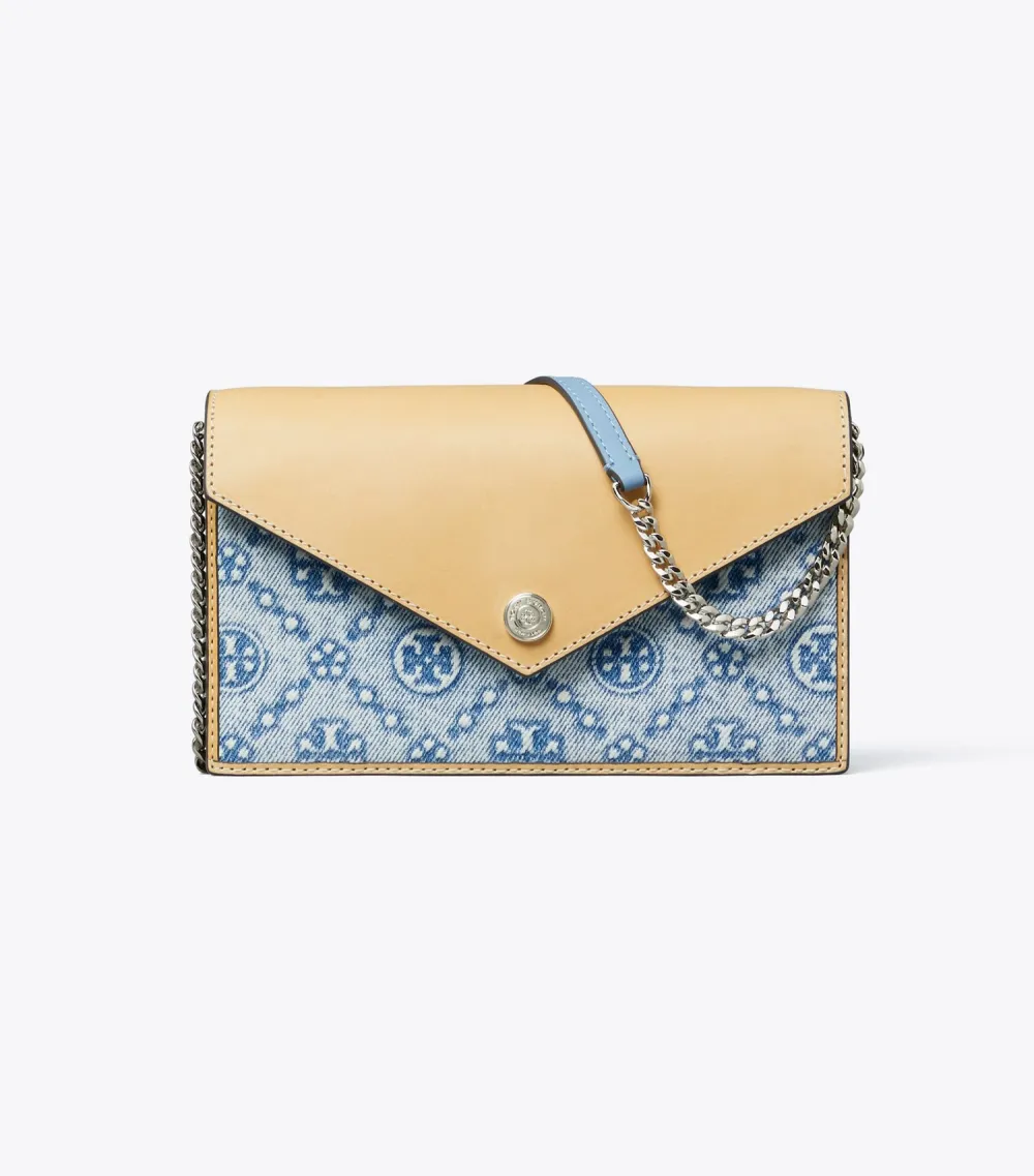 T Monogram Denim Envelope Crossbody