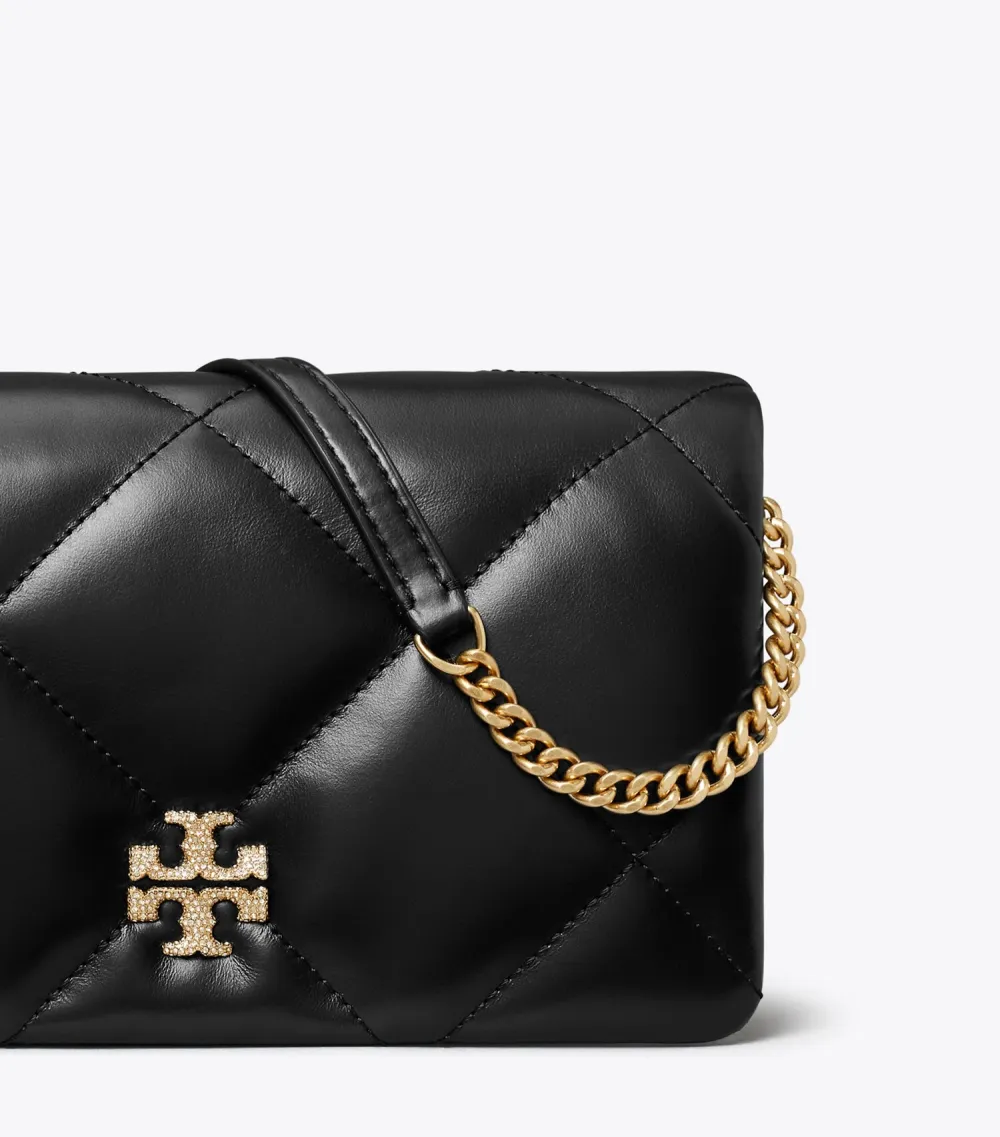 Kira Diamond Quilt Pavé Logo Crossbody