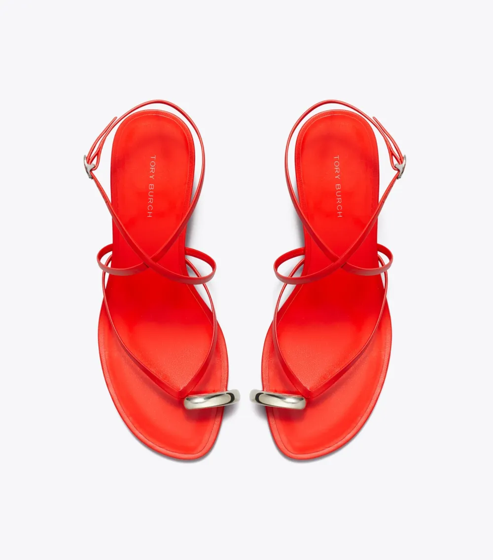 Pierced Multi-Strap Heeled Sandal