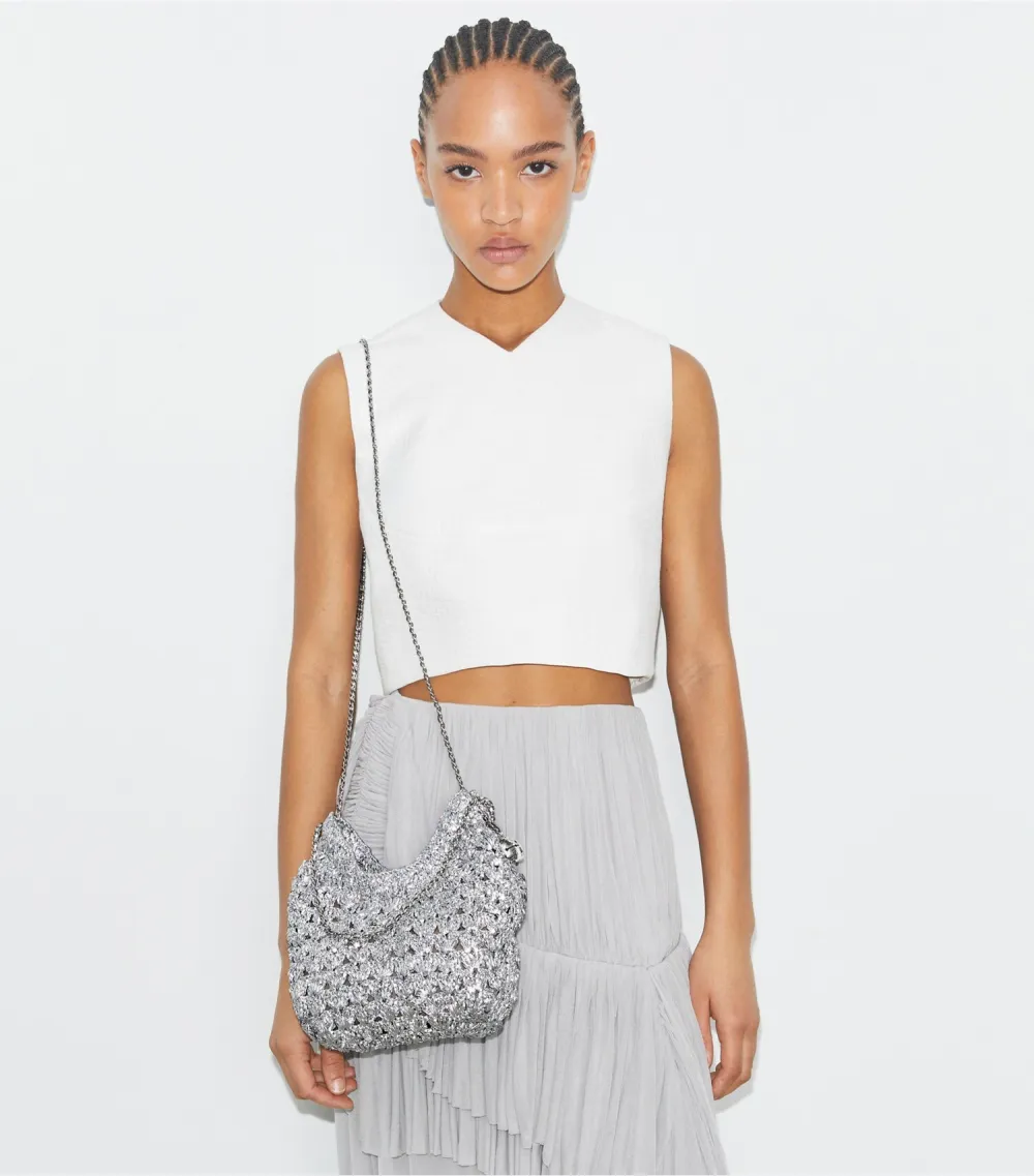 Mini Fleming Woven Hobo Bag