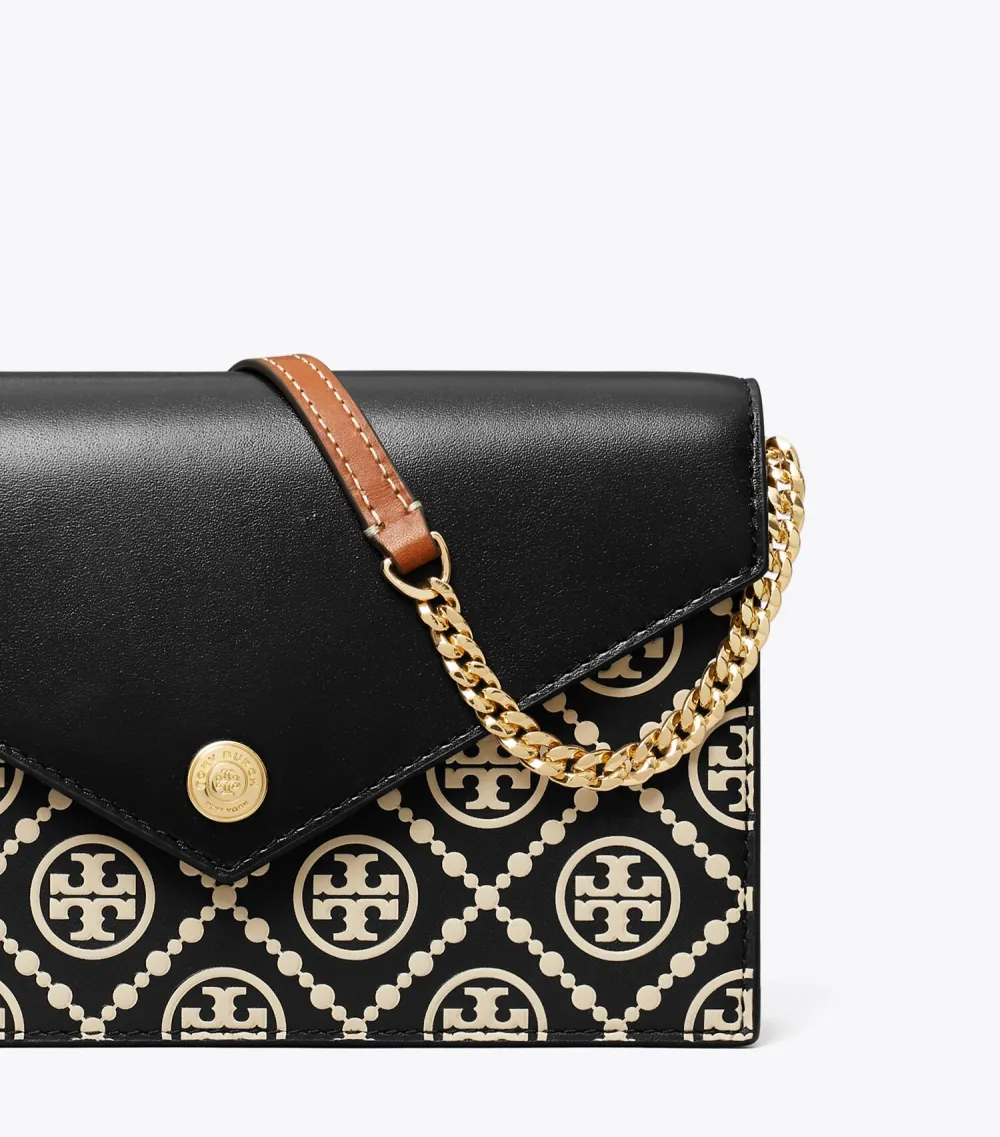 T Monogram Contrast Embossed Envelope Crossbody