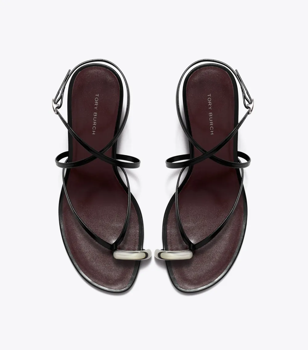 Pierced Multi-Strap Heeled Sandal