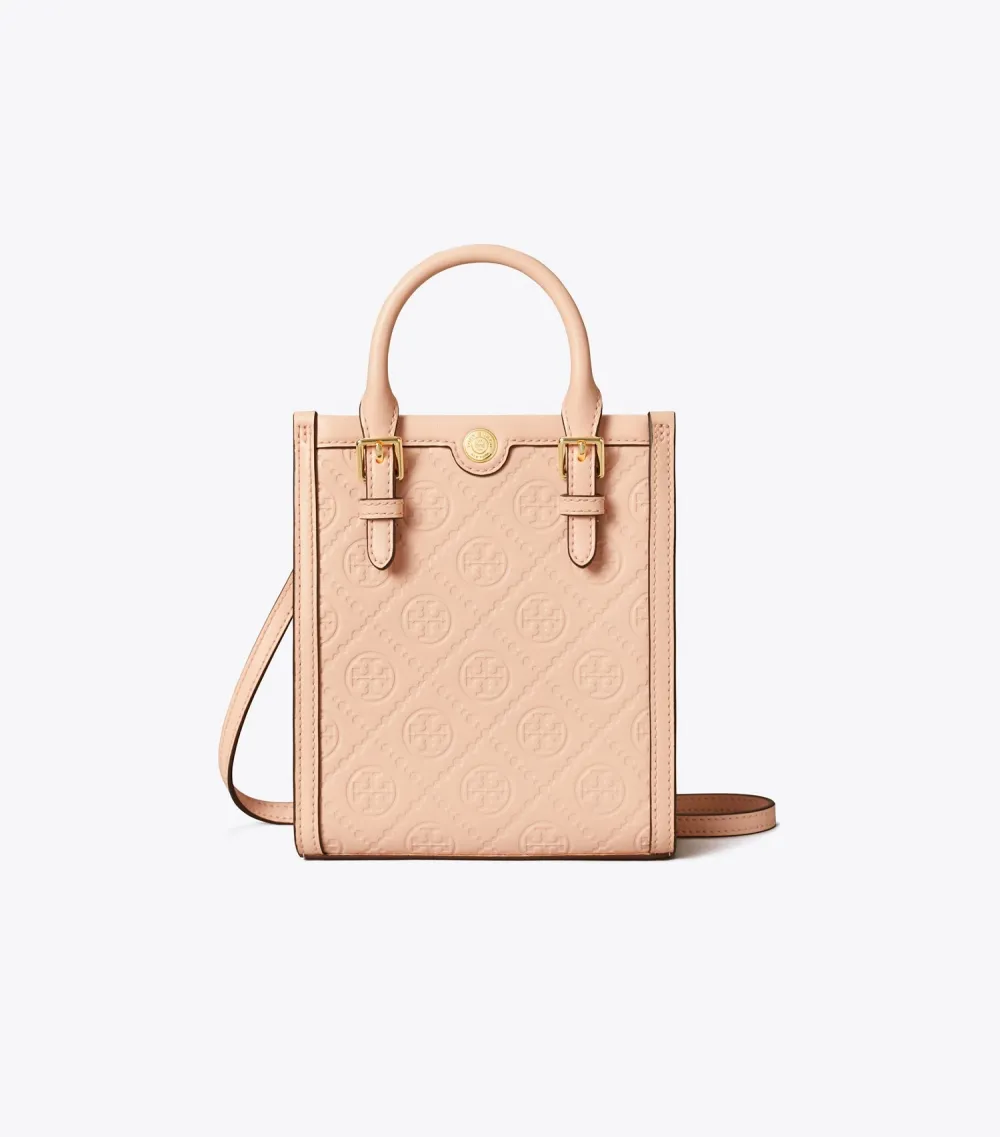 T Monogram Leather Mini Tote