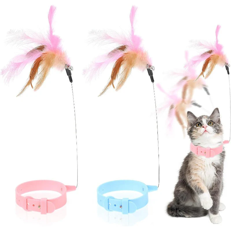 4-Pack Cat Collar Feather Toys