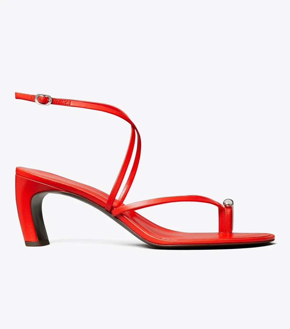 Pierced Multi-Strap Heeled Sandal