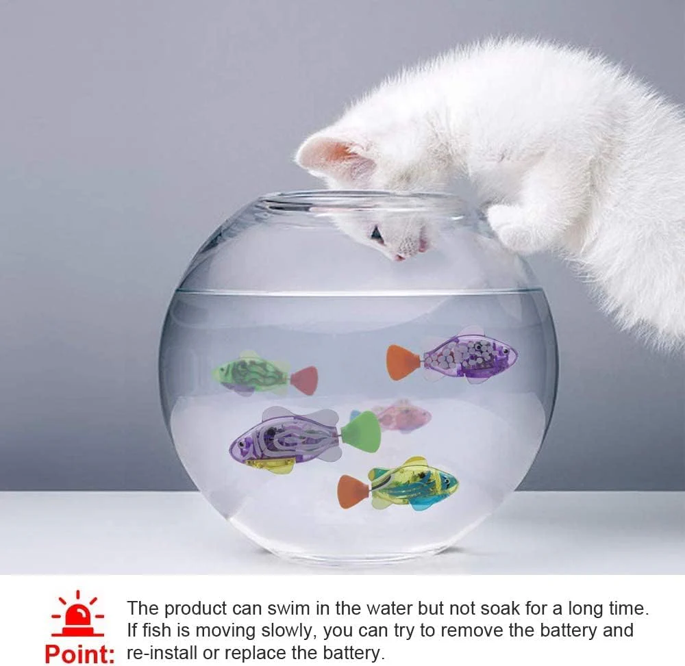 Interactive LED Robotic Fish Toy for Pets
