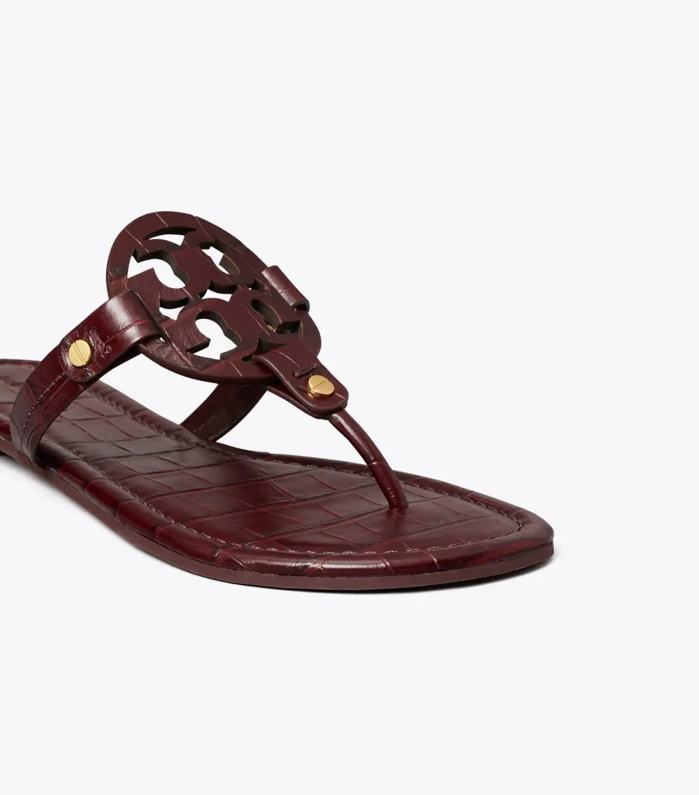 Miller Croc-Embossed Leather Sandal