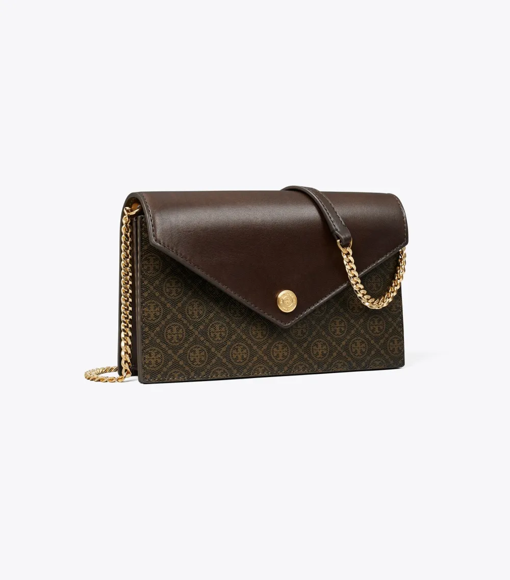 T Monogram Coated Canvas Envelope Crossbody