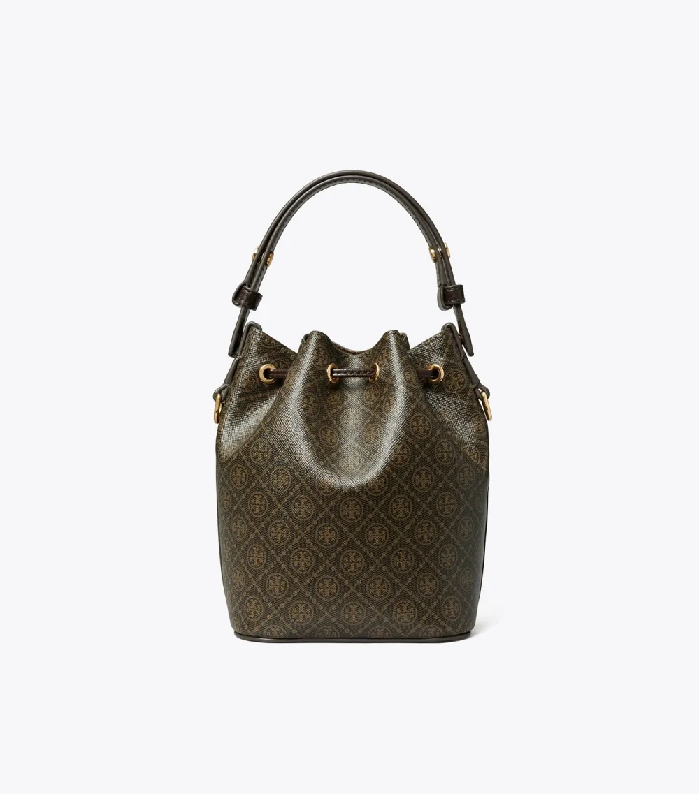 T Monogram Coated Canvas Mini Bucket Bag