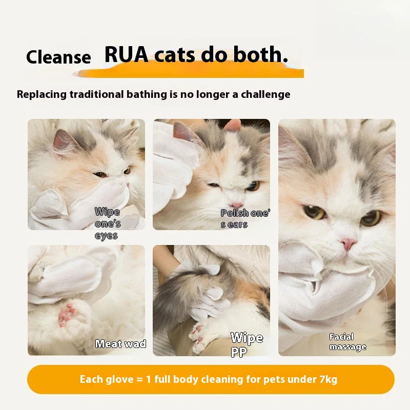 Silver Ion No-Rinse Pet Cleaning Mitts – Spa-Grade Grooming Anywhere, Anytime