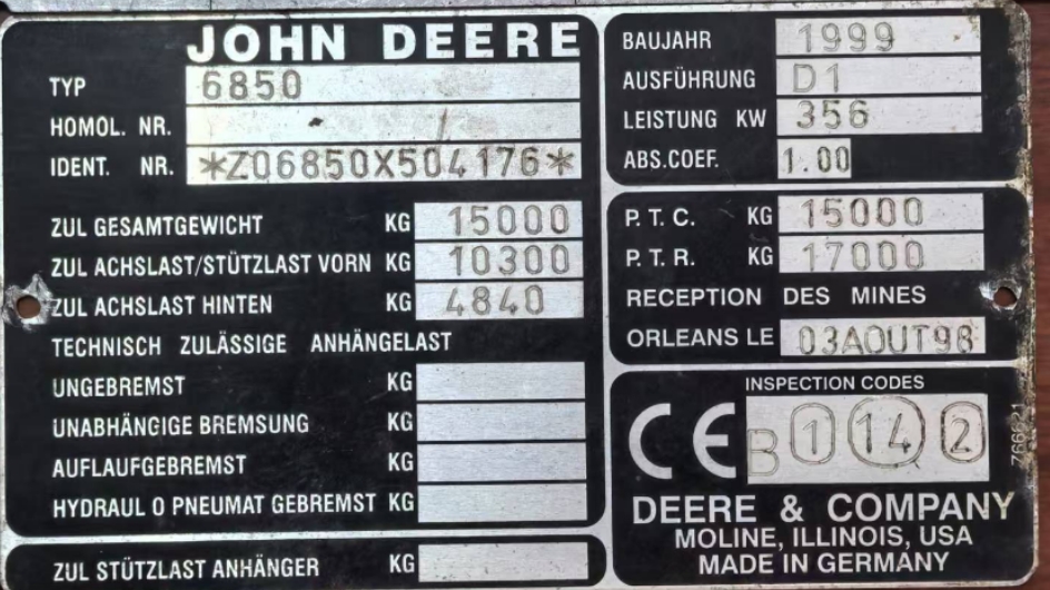 John Deere 6850 Self Propelled Forage Harvester