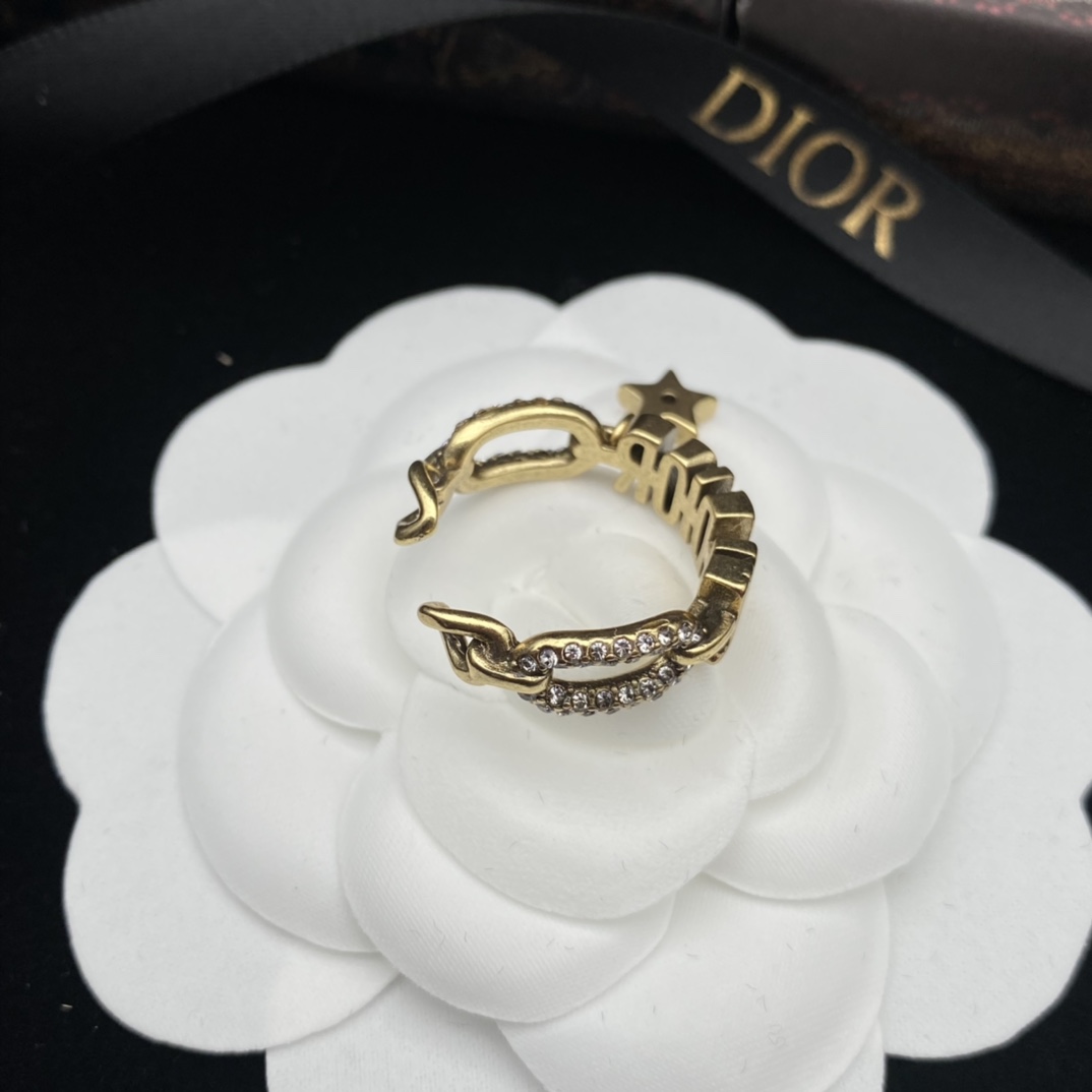 D design  new letter star diamond set fashion personality open ring