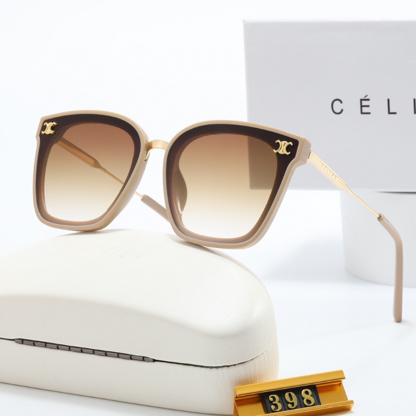 C logo  fashion thin frame metal sunglasses