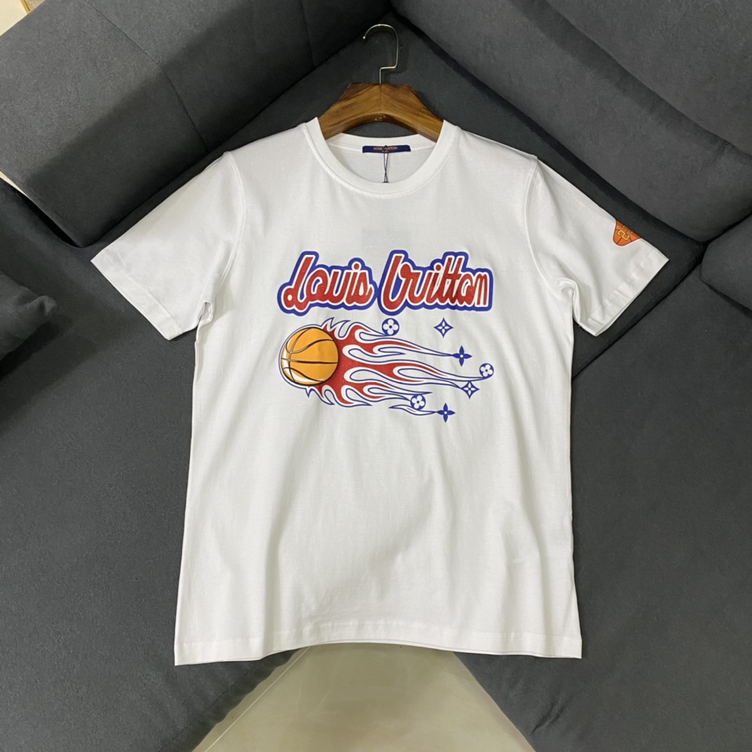 L design  Basketball Fire with Big Logo Printed Fashion and Sports Unisex T-shirt