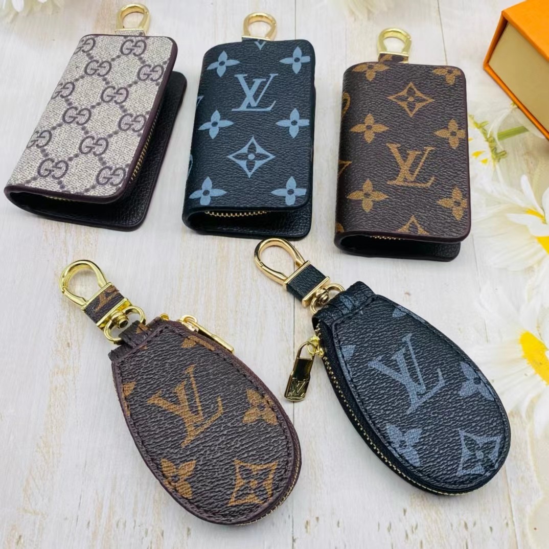 L design New trendy leather Monogram key chain for car remote control & Bag pedant accessories