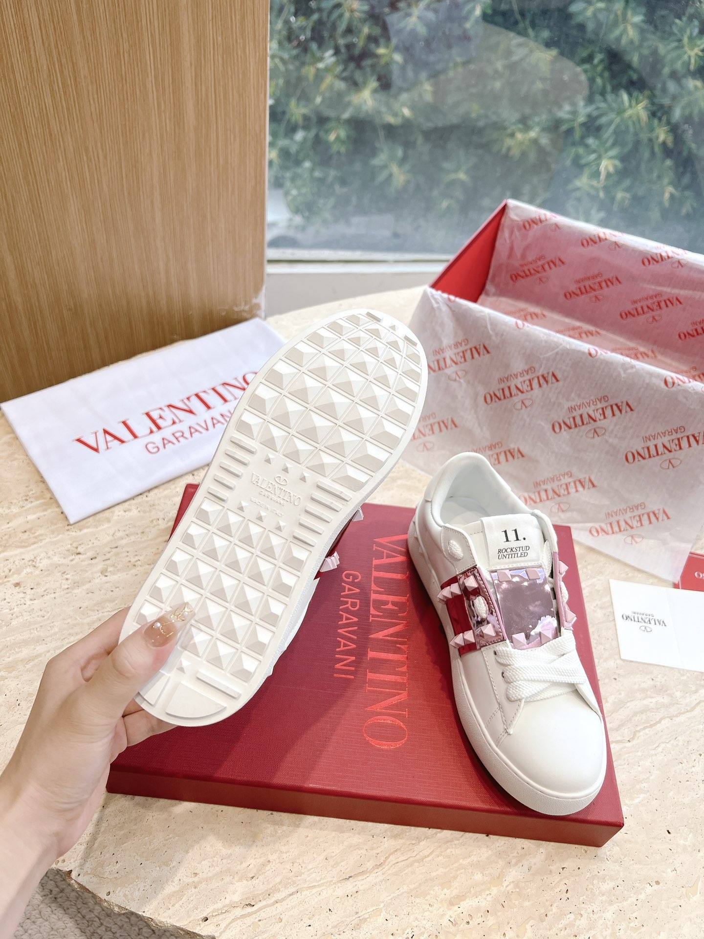 VALENTINO Women's OPEN DISCO Calfskin Sneakers