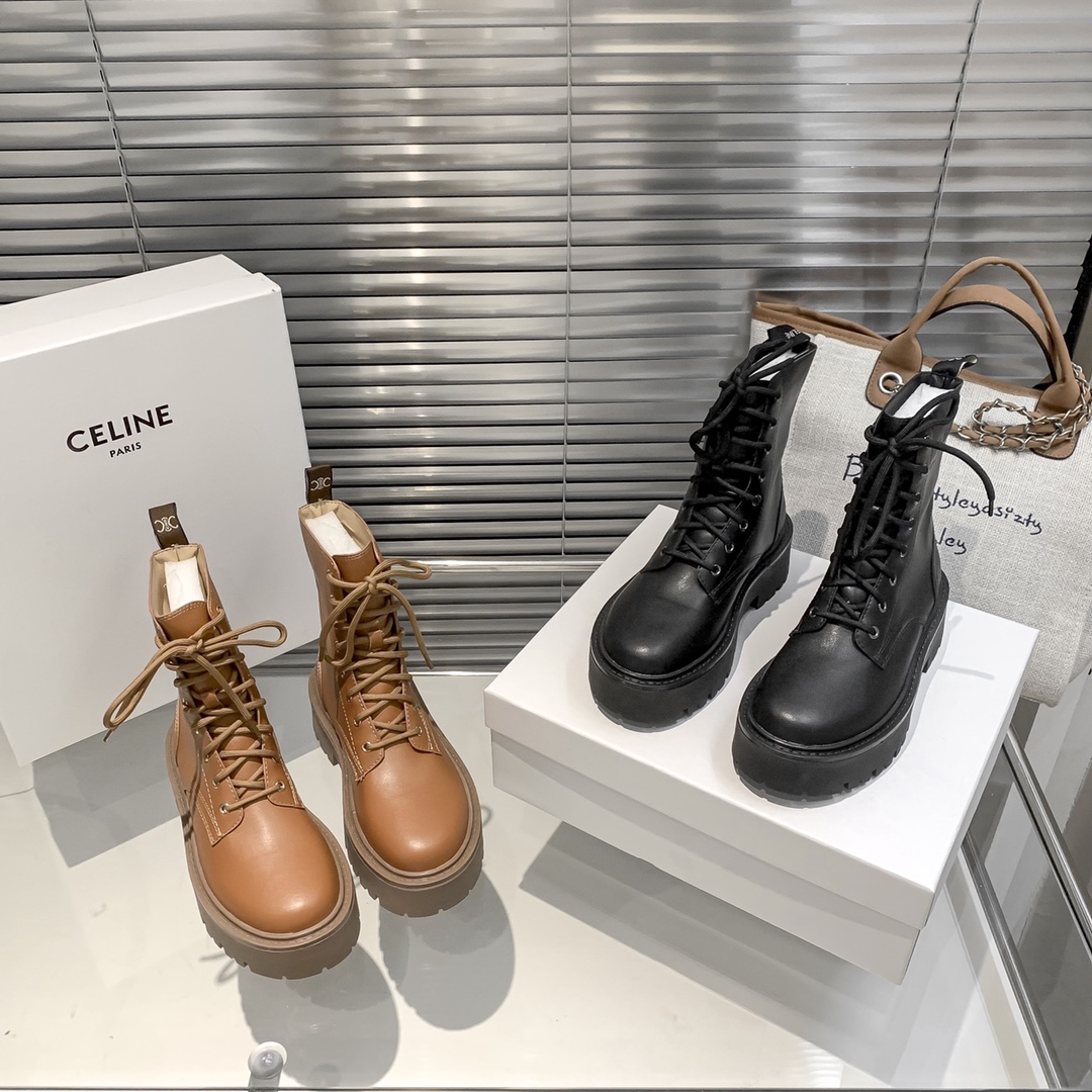 C logo  new thick-soled short boots