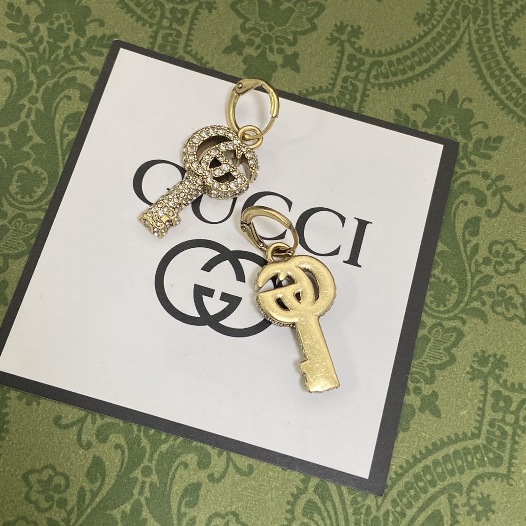G design crystal key earrings