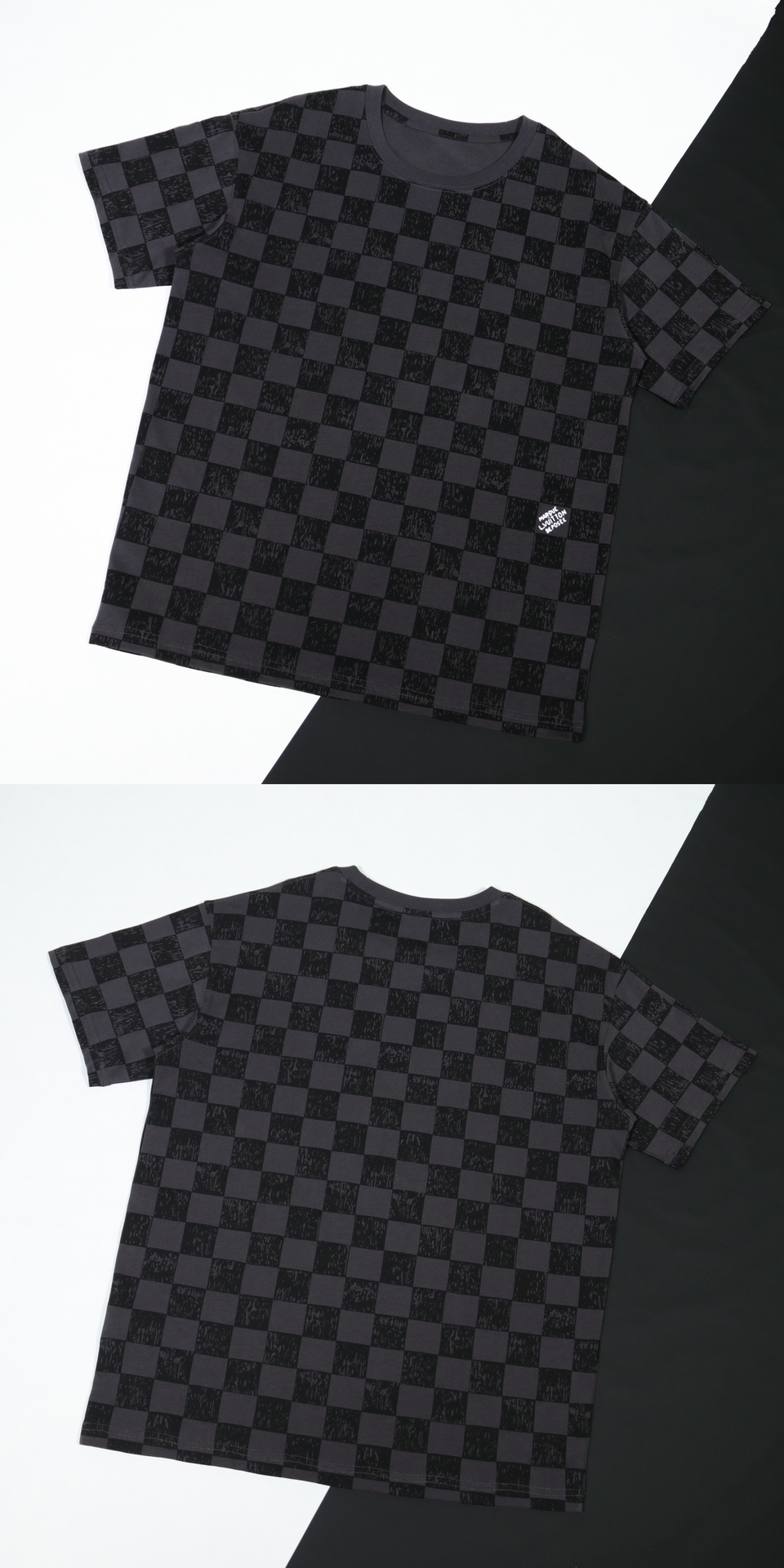 L designTop quality high level checkerboard dyed short sleeve T-shirt
