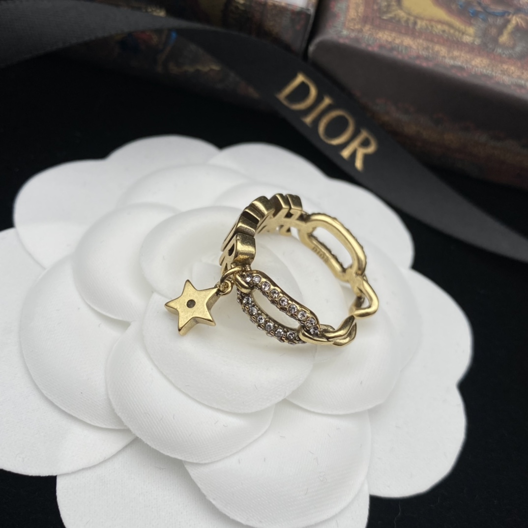 D design  new letter star diamond set fashion personality open ring