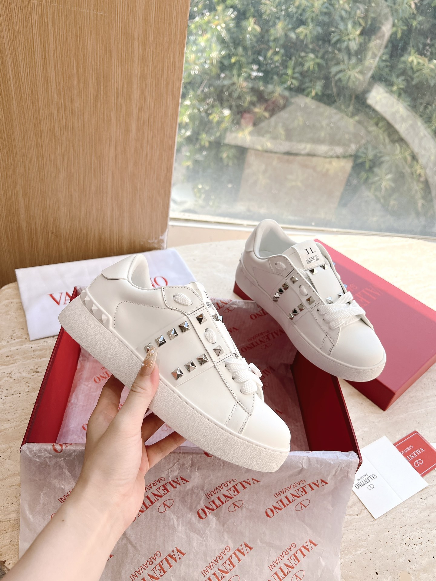 VALENTINO Women's OPEN DISCO Calfskin Sneakers