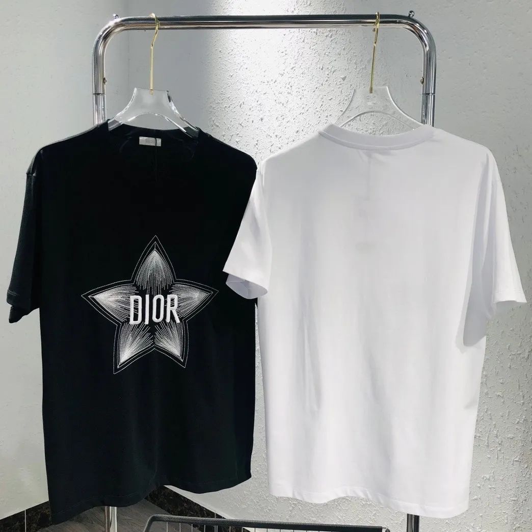 D design2023 Summer New Brand Design Star Printed Cotton Breathable Unisex T-shirt