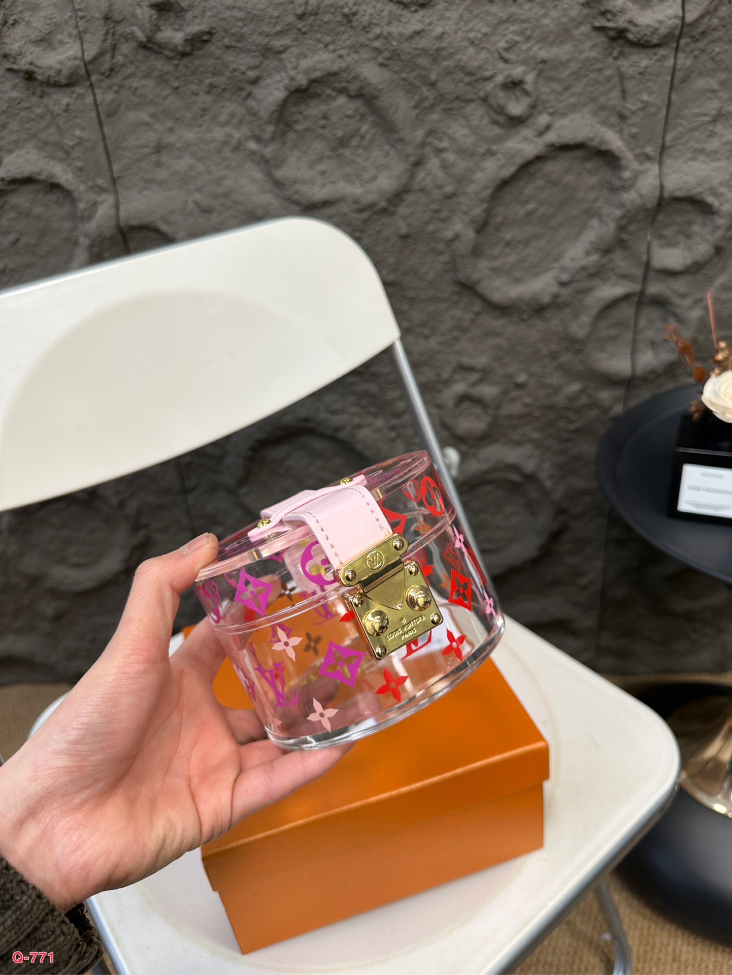 L design transparent acrylic box bag