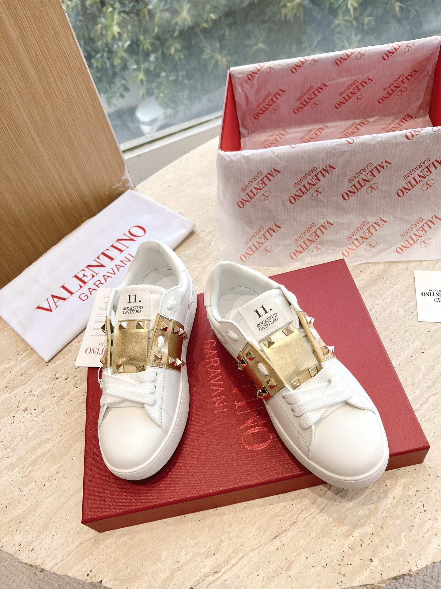 VALENTINO Women's OPEN DISCO Calfskin Sneakers