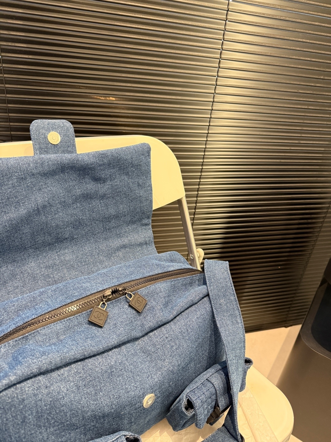 C design denim camisole motorcycle bag multi-pocket underarm bag