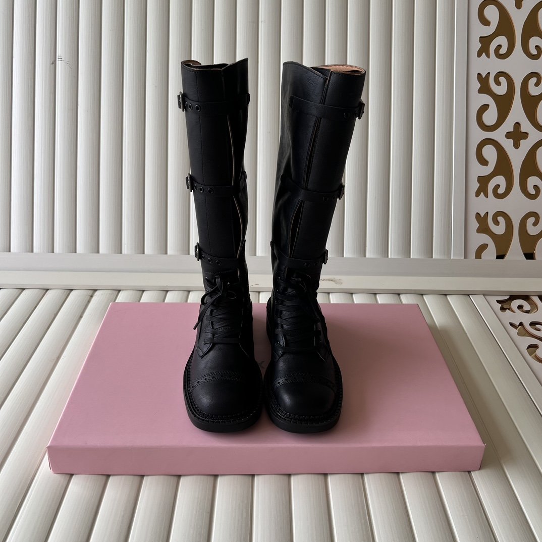 M design new three-buckle ladies boots